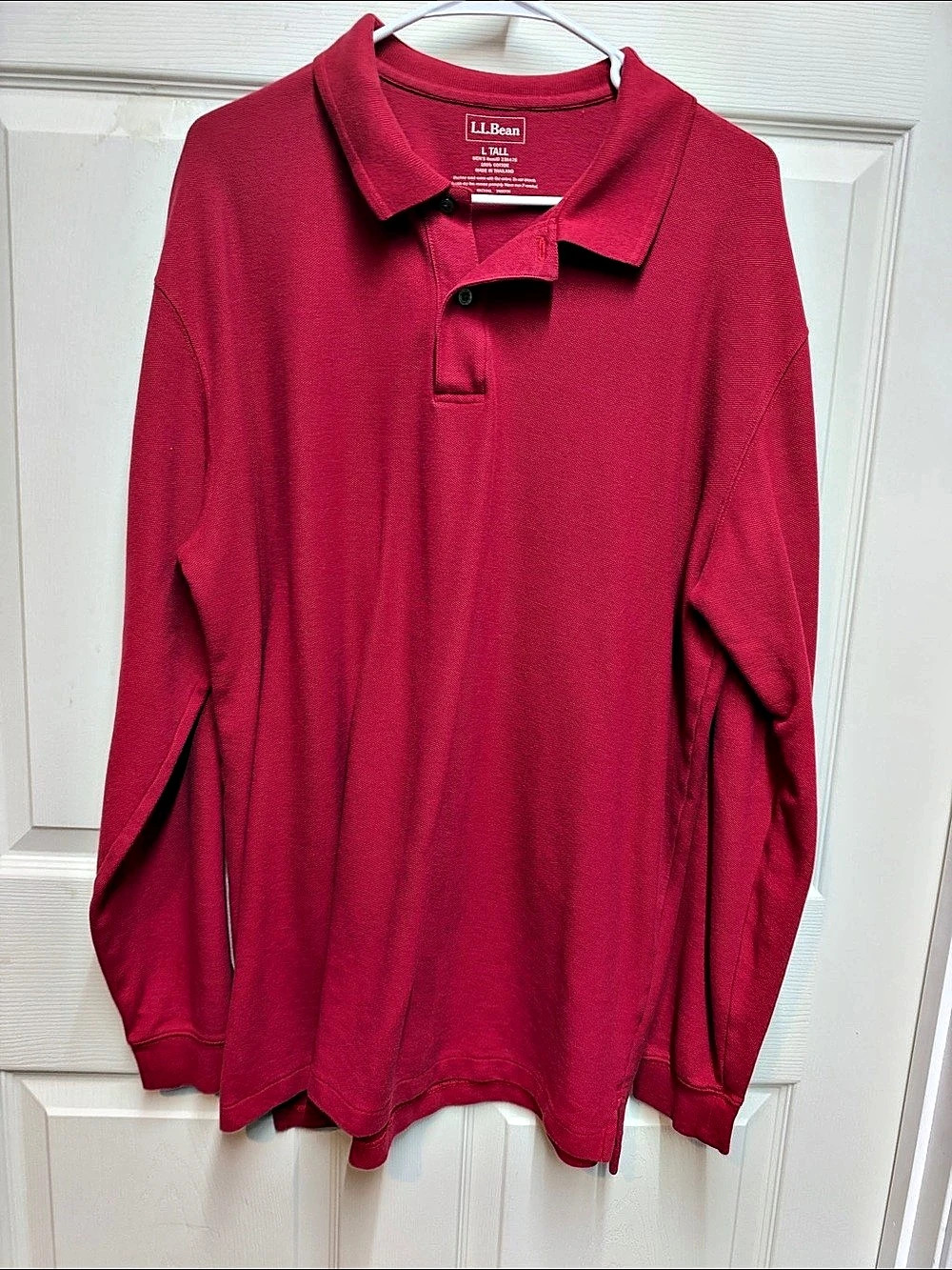 L.L.Bean Men's L.L. Bean Signature Cotton Long Sleeve Polo Signature Cotton Long
